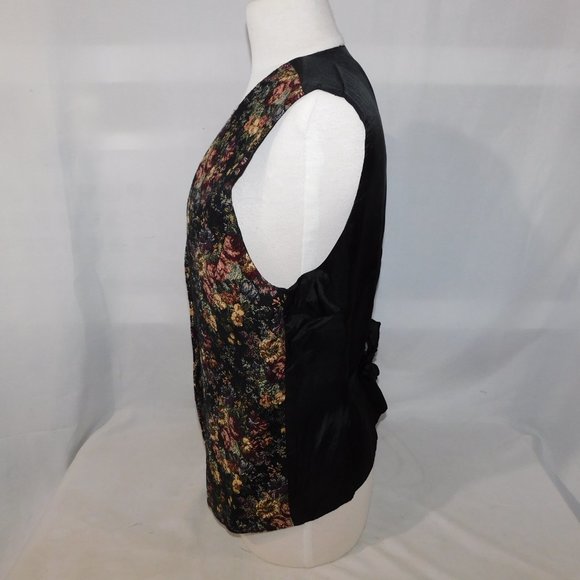 Vintage Minster Leonard Womens 14 Floral Tapestry Button Up Vest - Picture 7 of 11